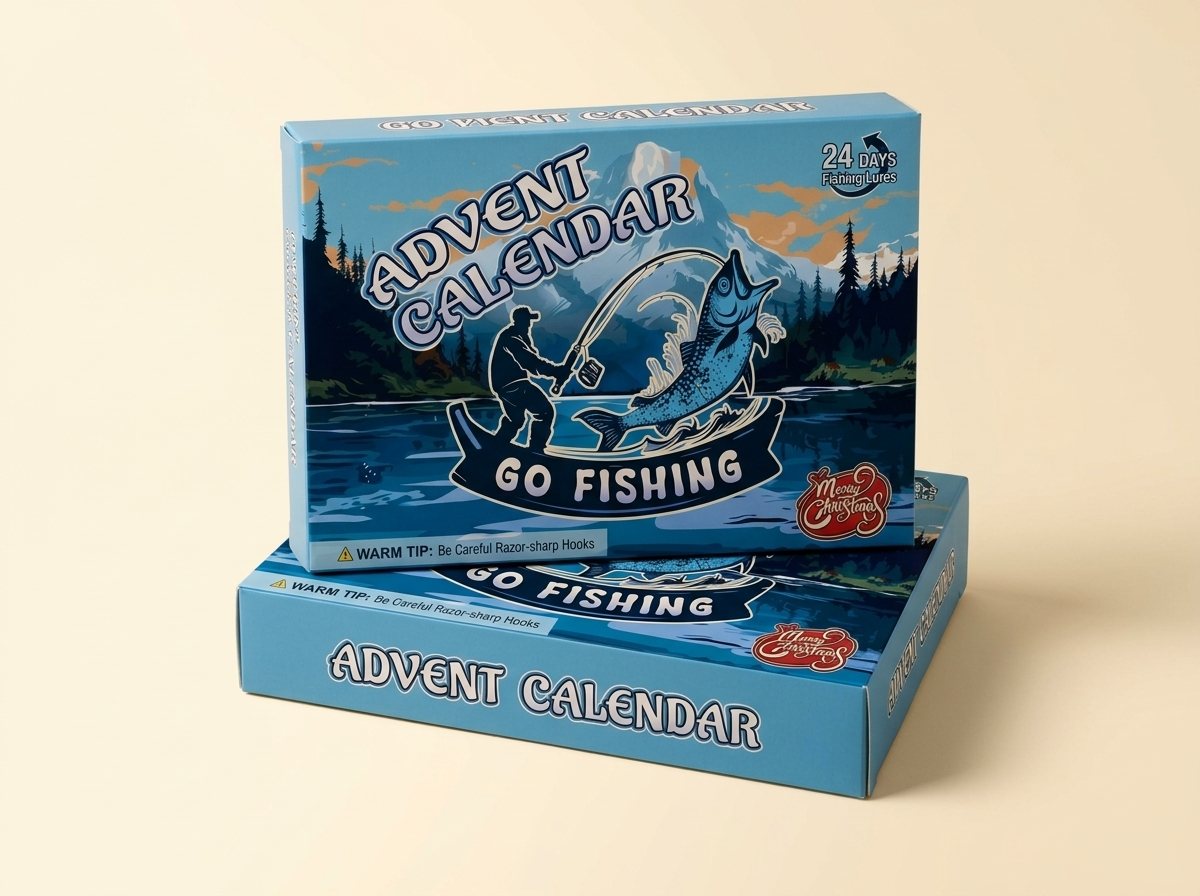 Two Tacklemas calendars stacked on a cream backdrop